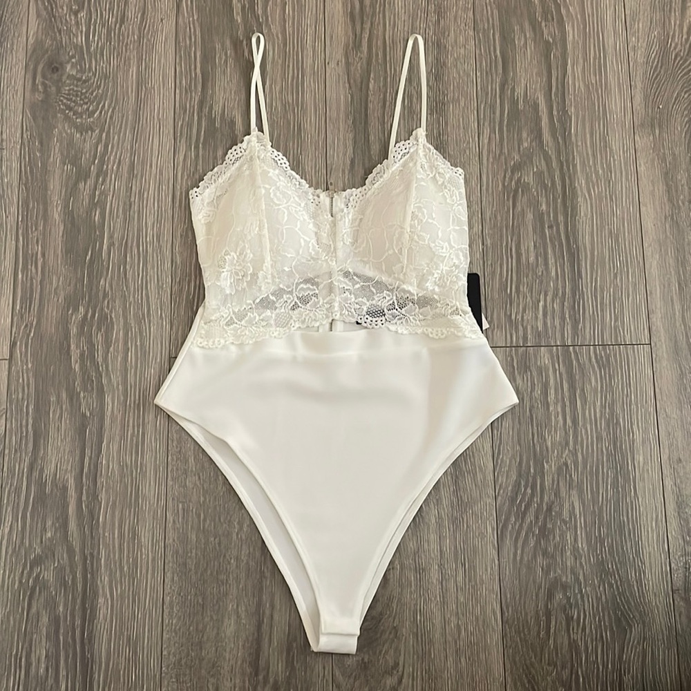 Faded Rose white lace bodysuit